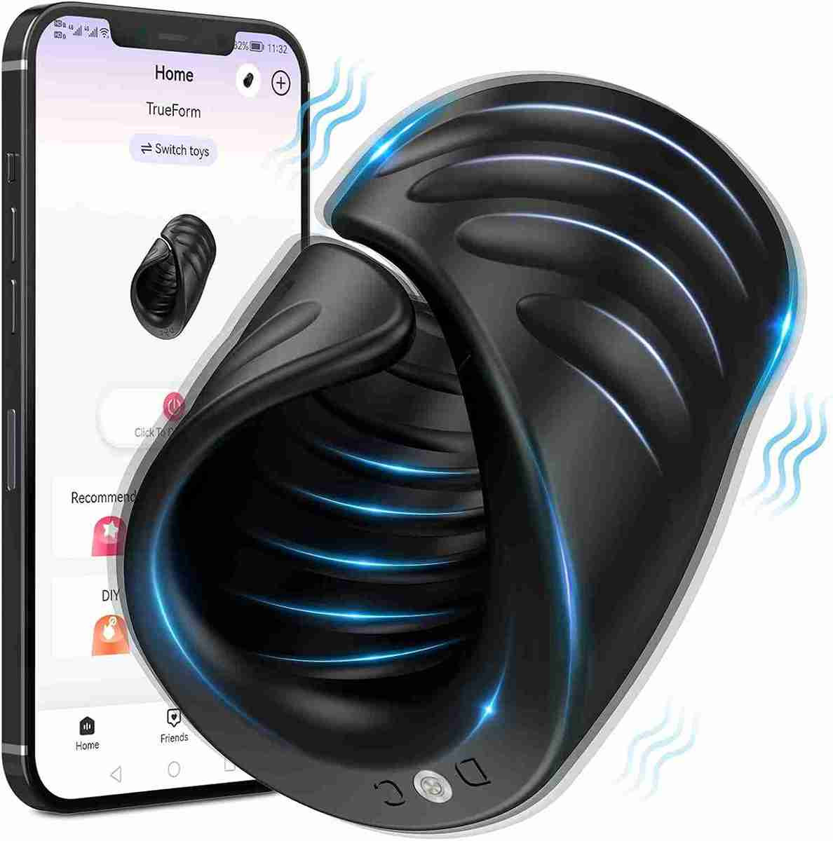 Male Masturbator Penis Training Vibrator with APP Control, Vibrating Sex Toy Strokers Glans Trainer Stimulator