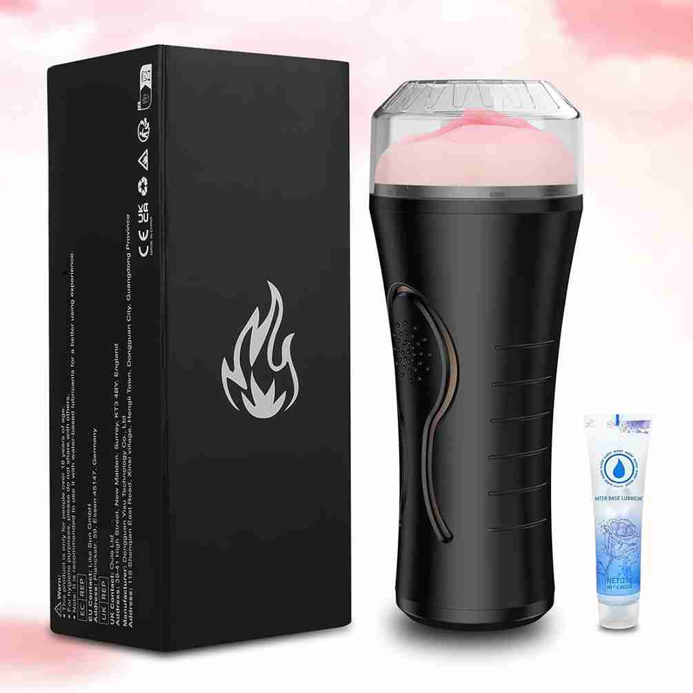 Vibrating Masturbator Squeezable Pocket Pussy for Men with 7.5" Depth Lifelike Textured Vagina